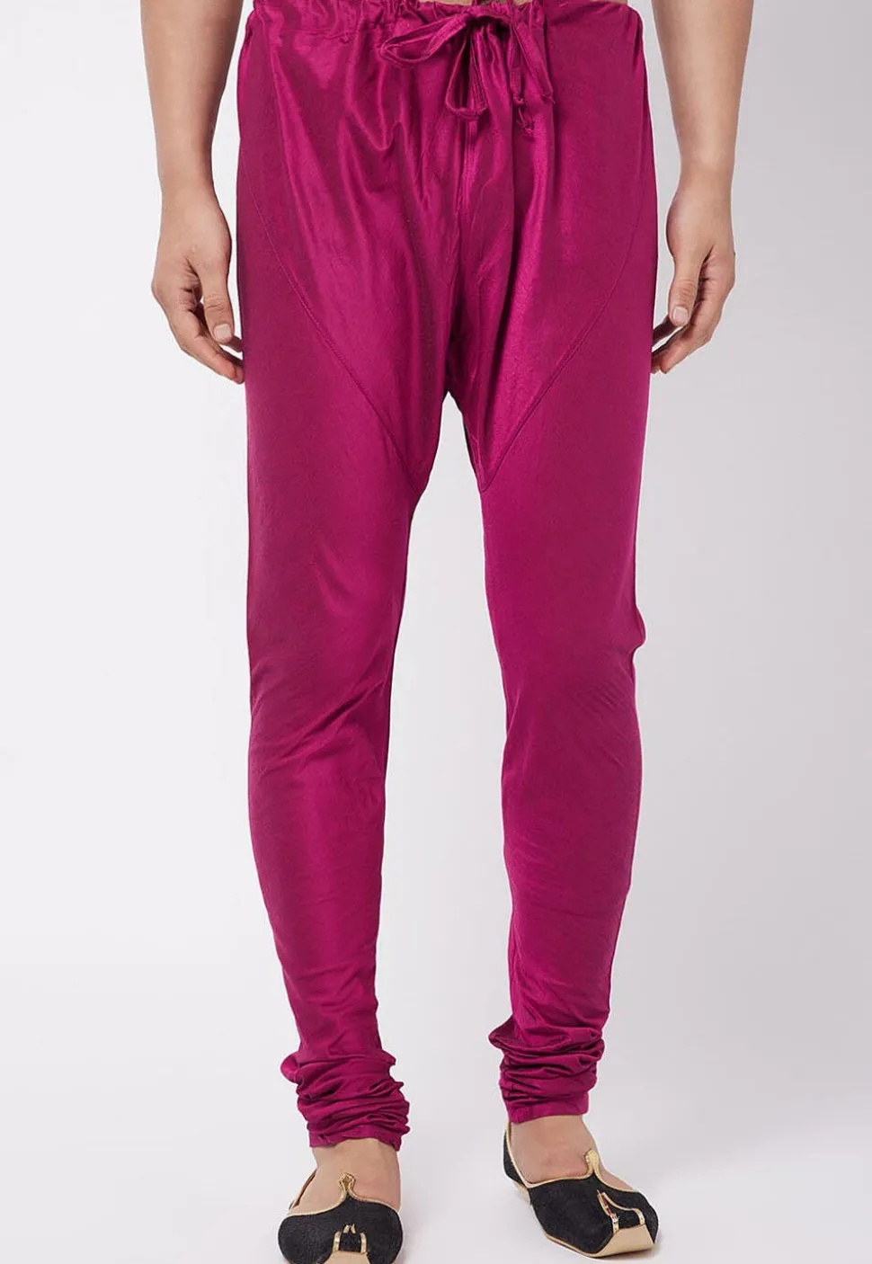 Solid Color Viscose Churidar in Magenta