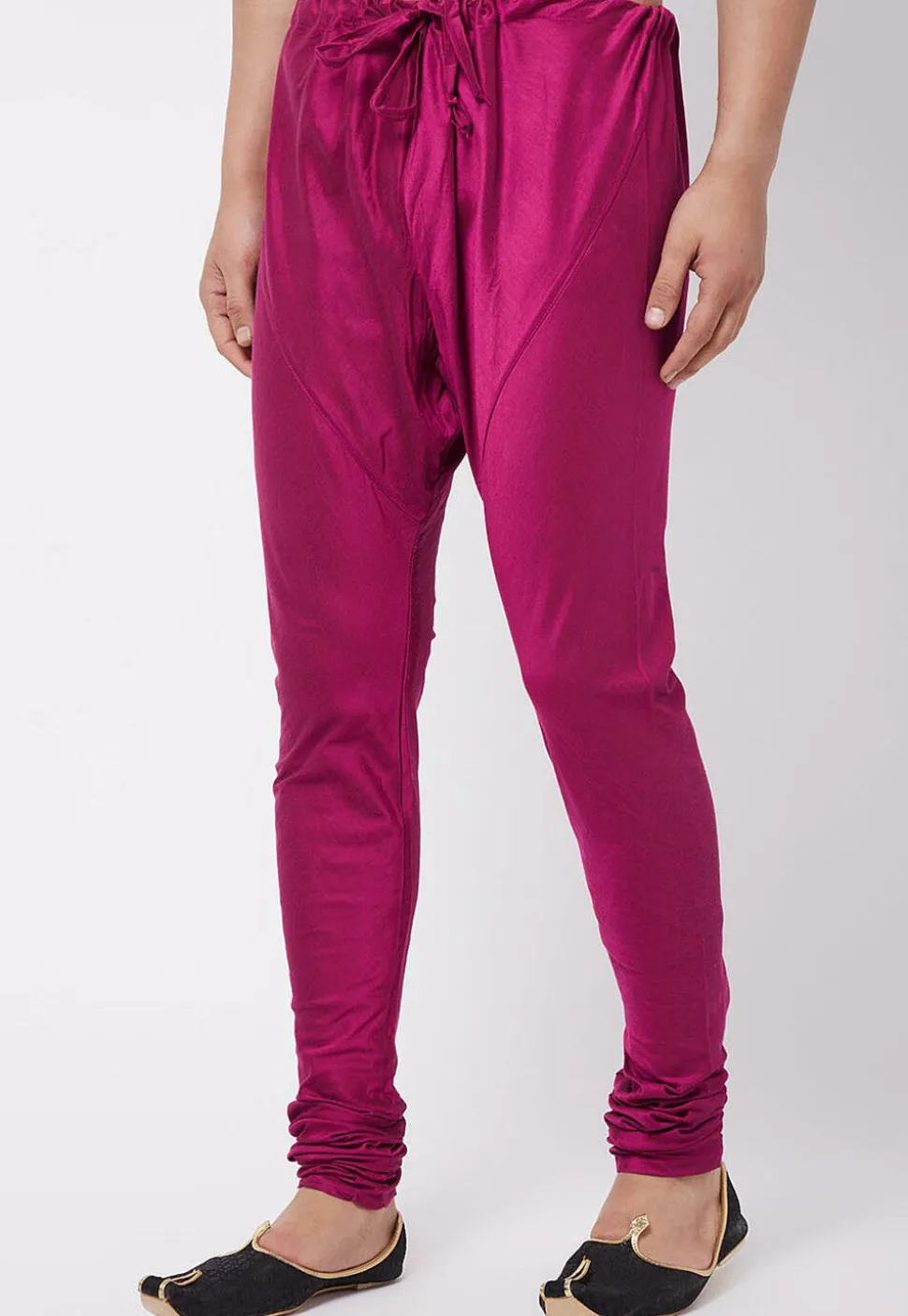 Solid Color Viscose Churidar in Magenta