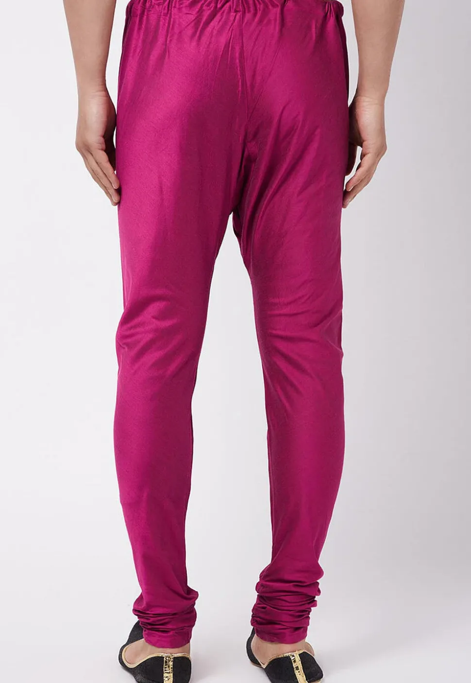 Solid Color Viscose Churidar in Magenta