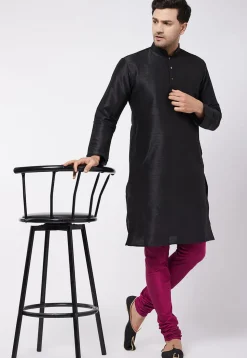 Solid Color Viscose Churidar in Magenta