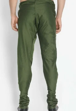 Solid Color Viscose Churidar in Dusty Green