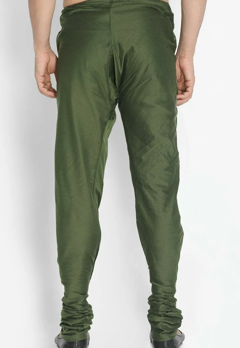 Solid Color Viscose Churidar in Dusty Green