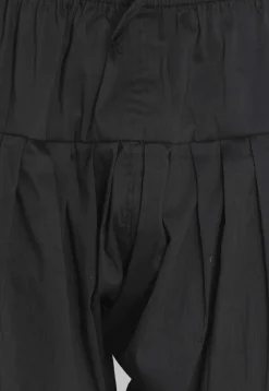 Solid Color Viscose Dhoti Pant in Black