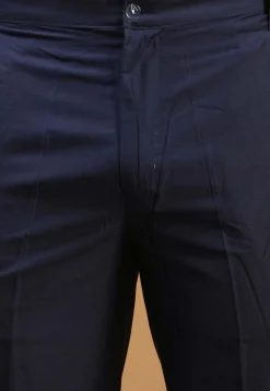 Solid Color Viscose Pant in Navy Blue