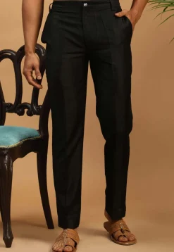 Solid Color Viscose Pant in Black