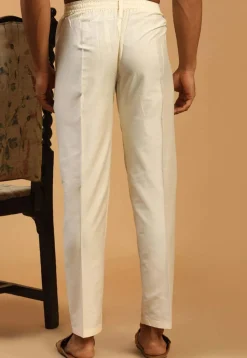 Solid Color Viscose Pant in Cream