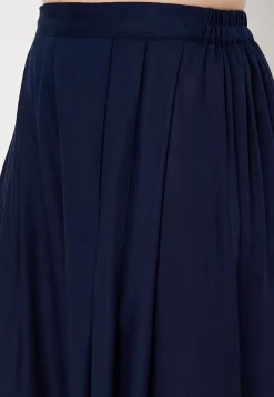 Solid Color Viscose Rayon Salwar in Navy Blue