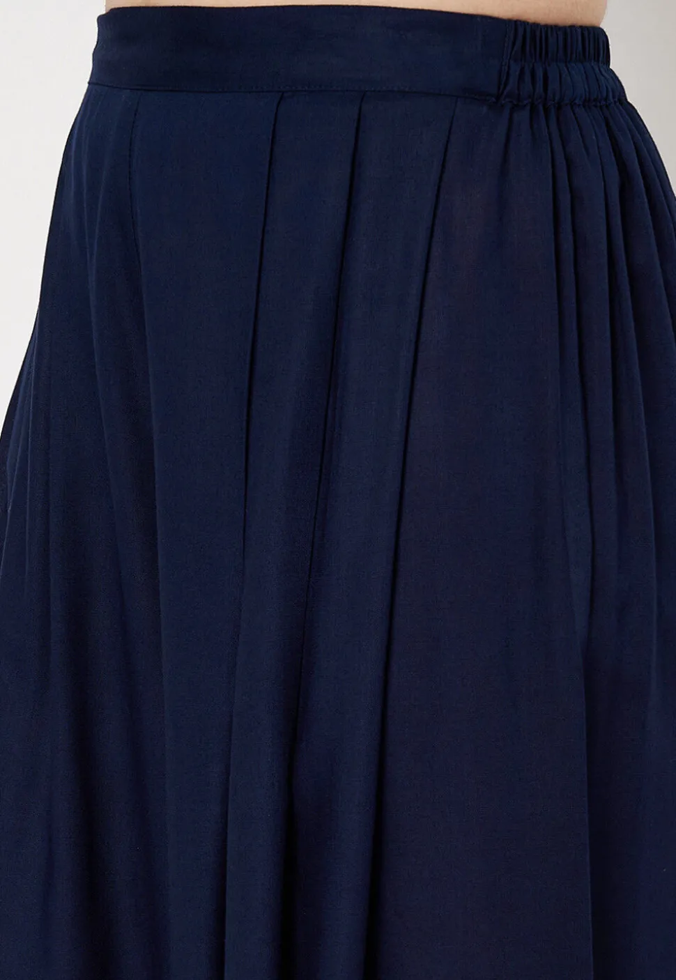 Solid Color Viscose Rayon Salwar in Navy Blue