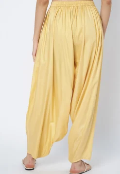 Solid Color Viscose Rayon Cowl Patiala in Yellow