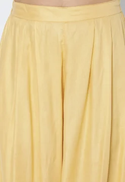 Solid Color Viscose Rayon Cowl Patiala in Yellow