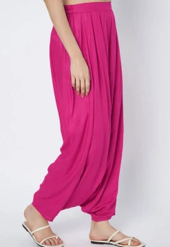 Solid Color Viscose Rayon Cowl Patiala in Pink