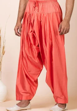 Solid Color Viscose Rayon Paithani Suit in Peach