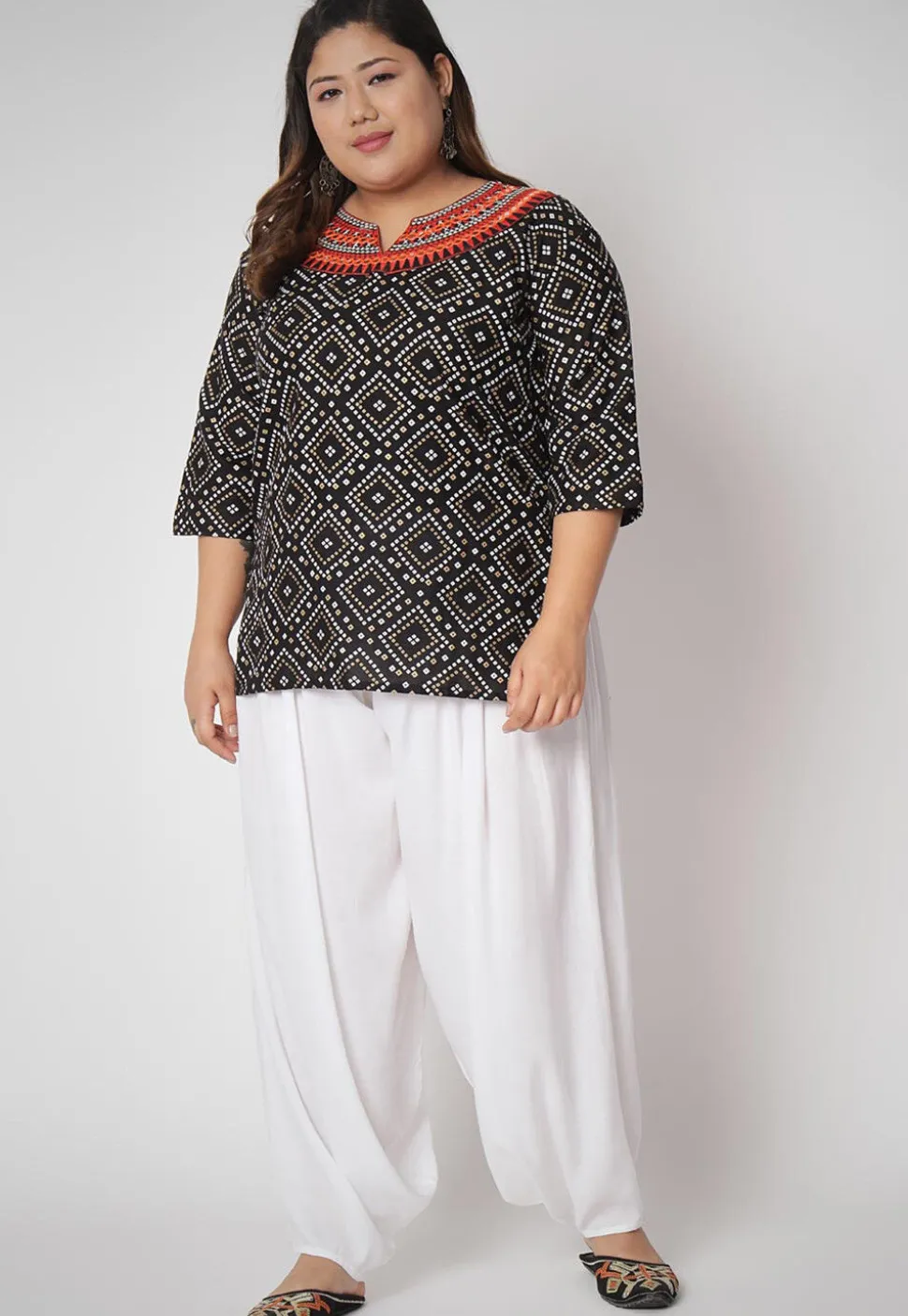 Solid Color Viscose Salwar in White
