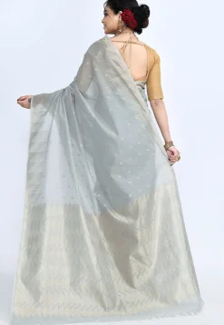 South Indian Sico Saree in Grey