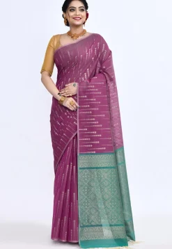 South Indian Sico Saree in Magenta