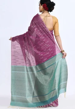 South Indian Sico Saree in Magenta