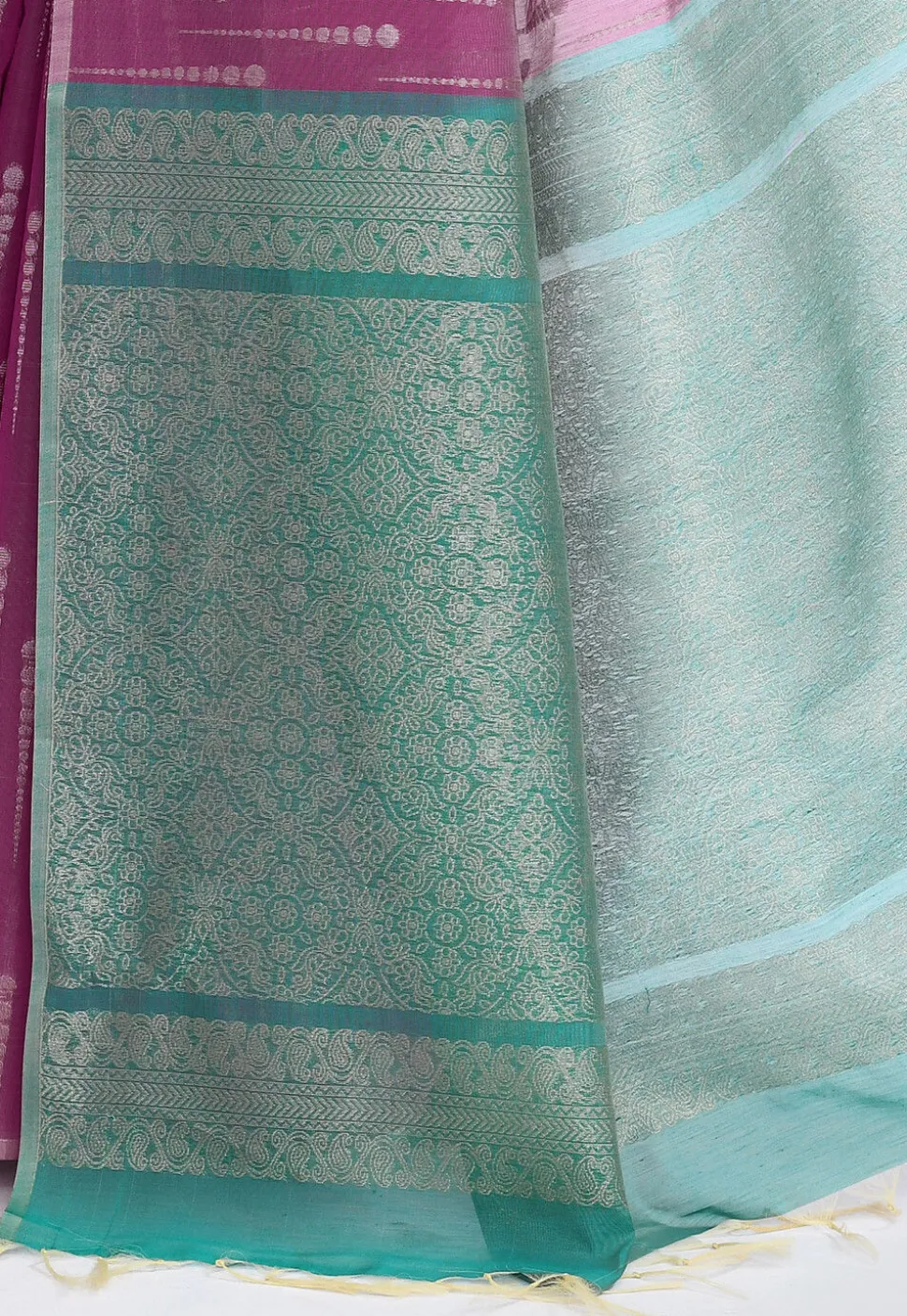 South Indian Sico Saree in Magenta