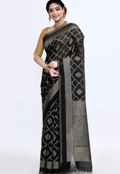 South Indian Sico Saree in Black