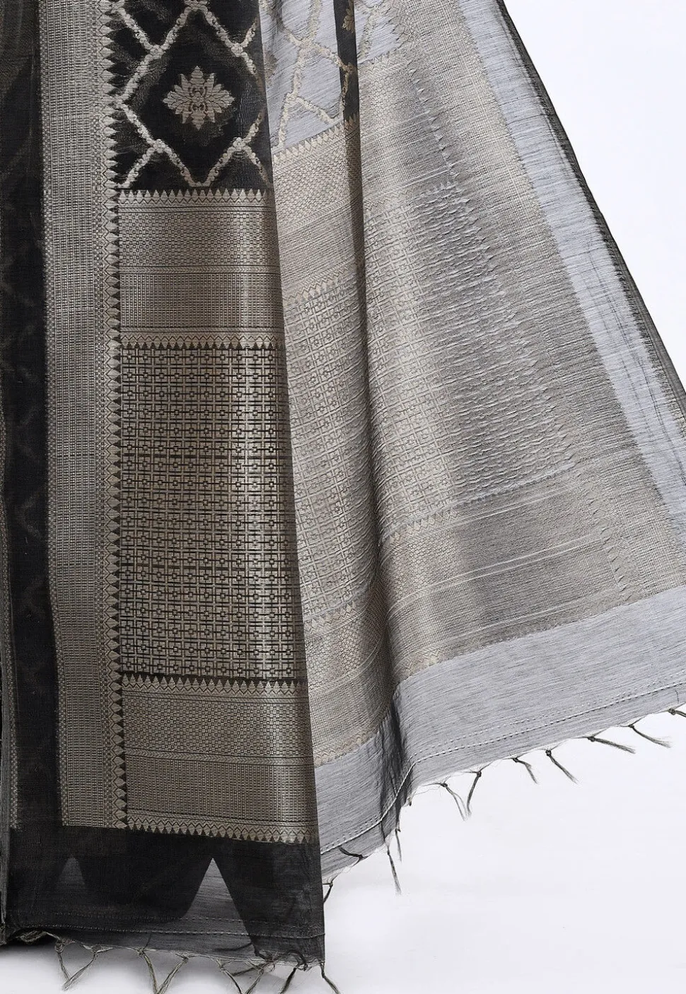 South Indian Sico Saree in Black
