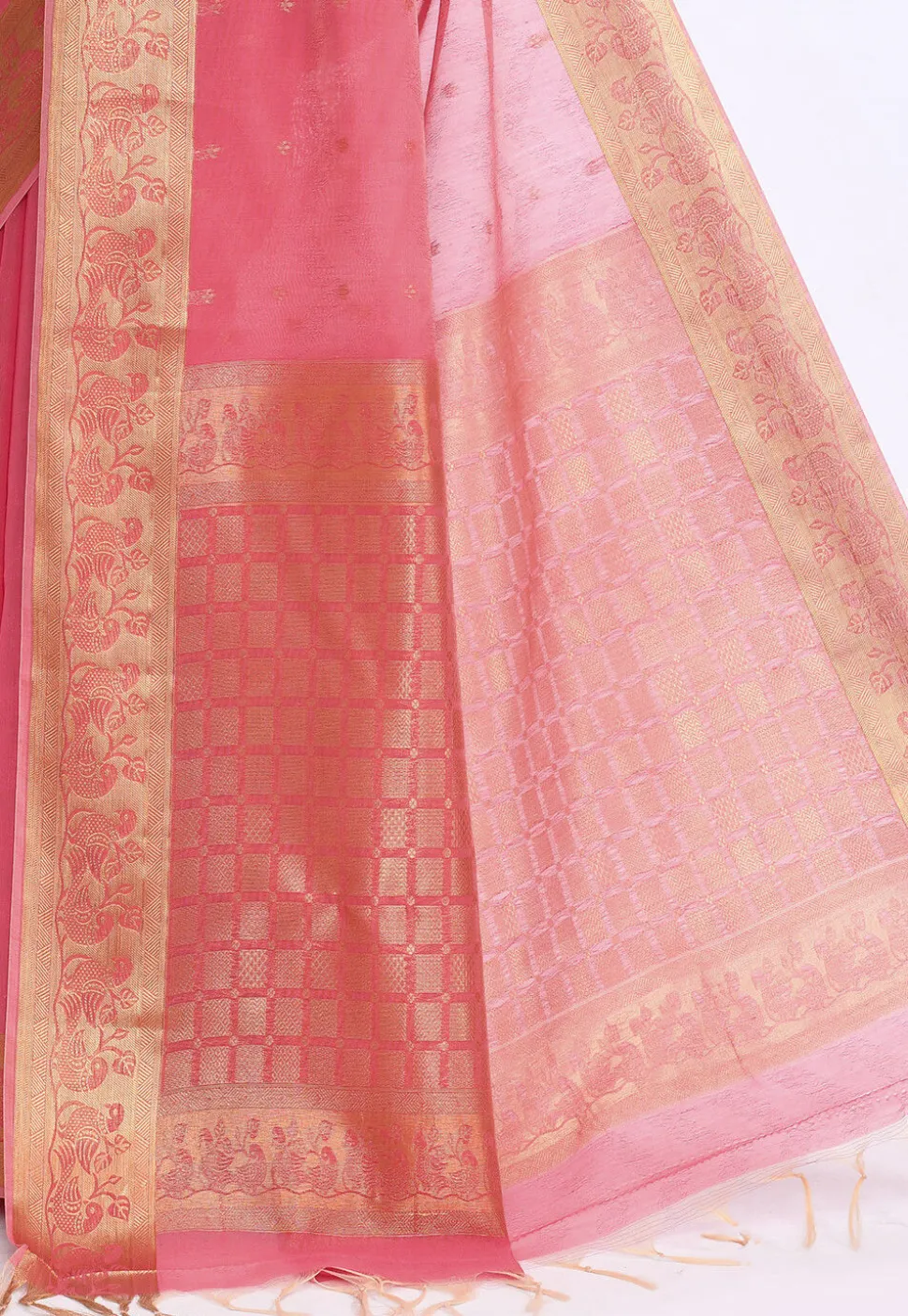 South Indian Sico Saree in Pink