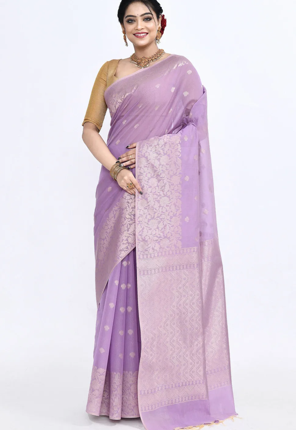 South Indian Sico Saree in Purple