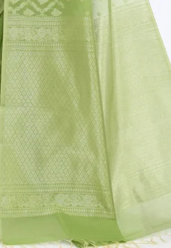 South Indian Sico Saree in Light Green