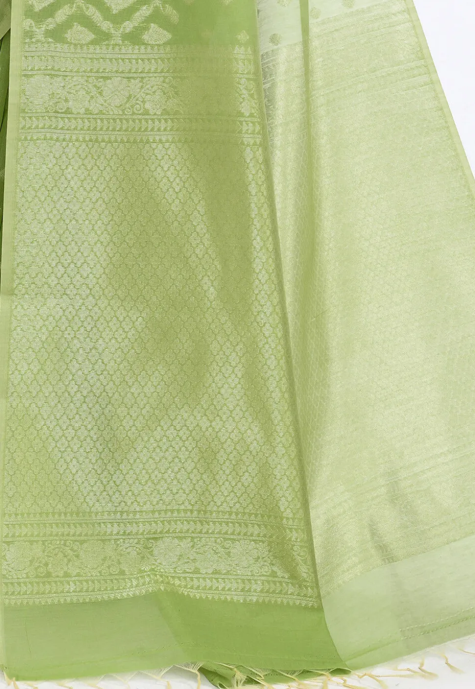 South Indian Sico Saree in Light Green