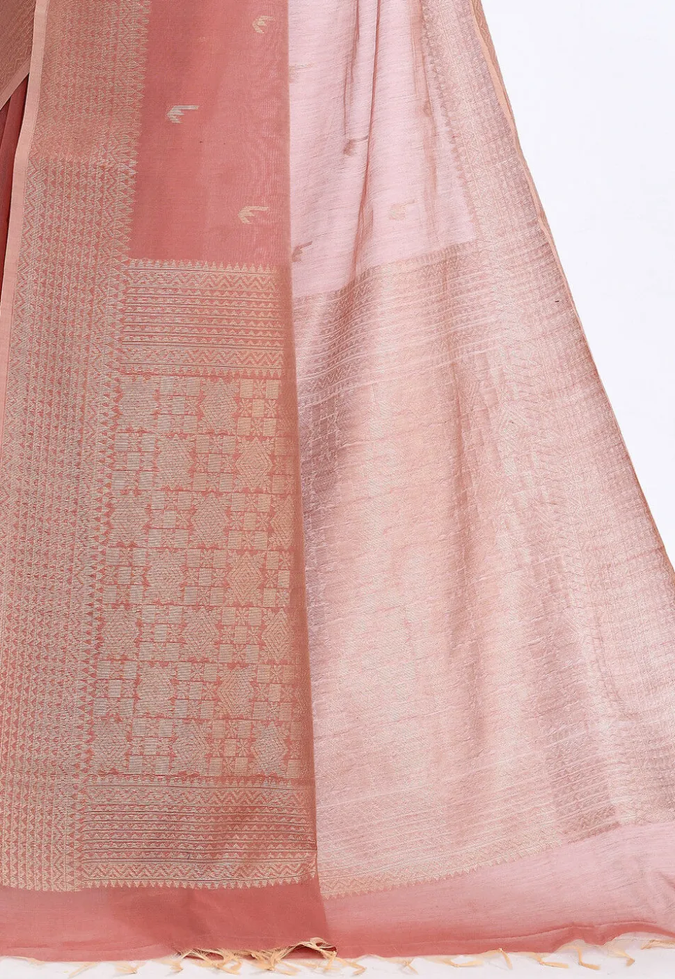 South Indian Sico Saree in Peach