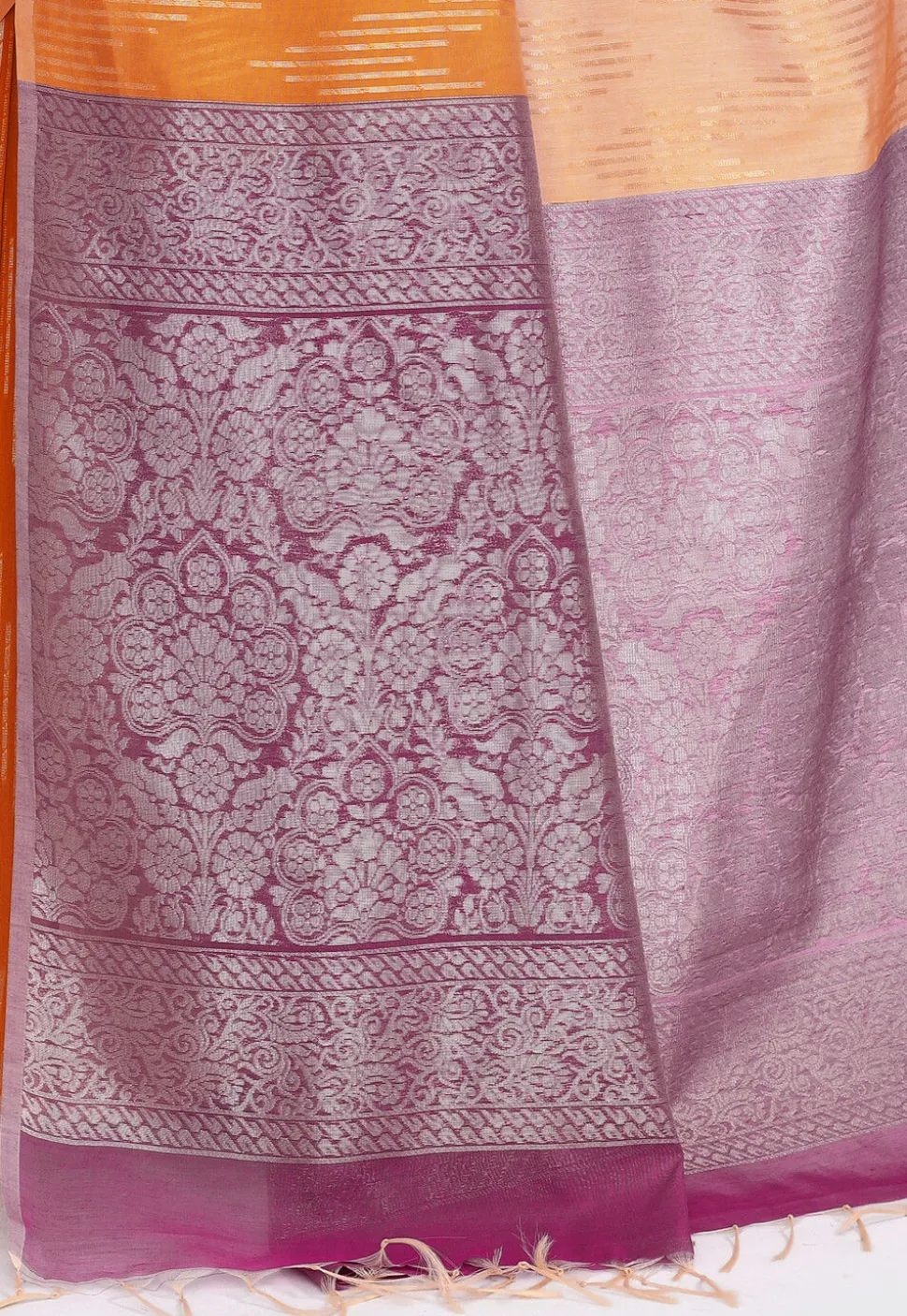 South Indian Sico Saree in Orange