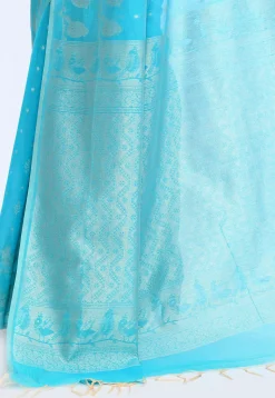 South Indian Sico Saree in Blue