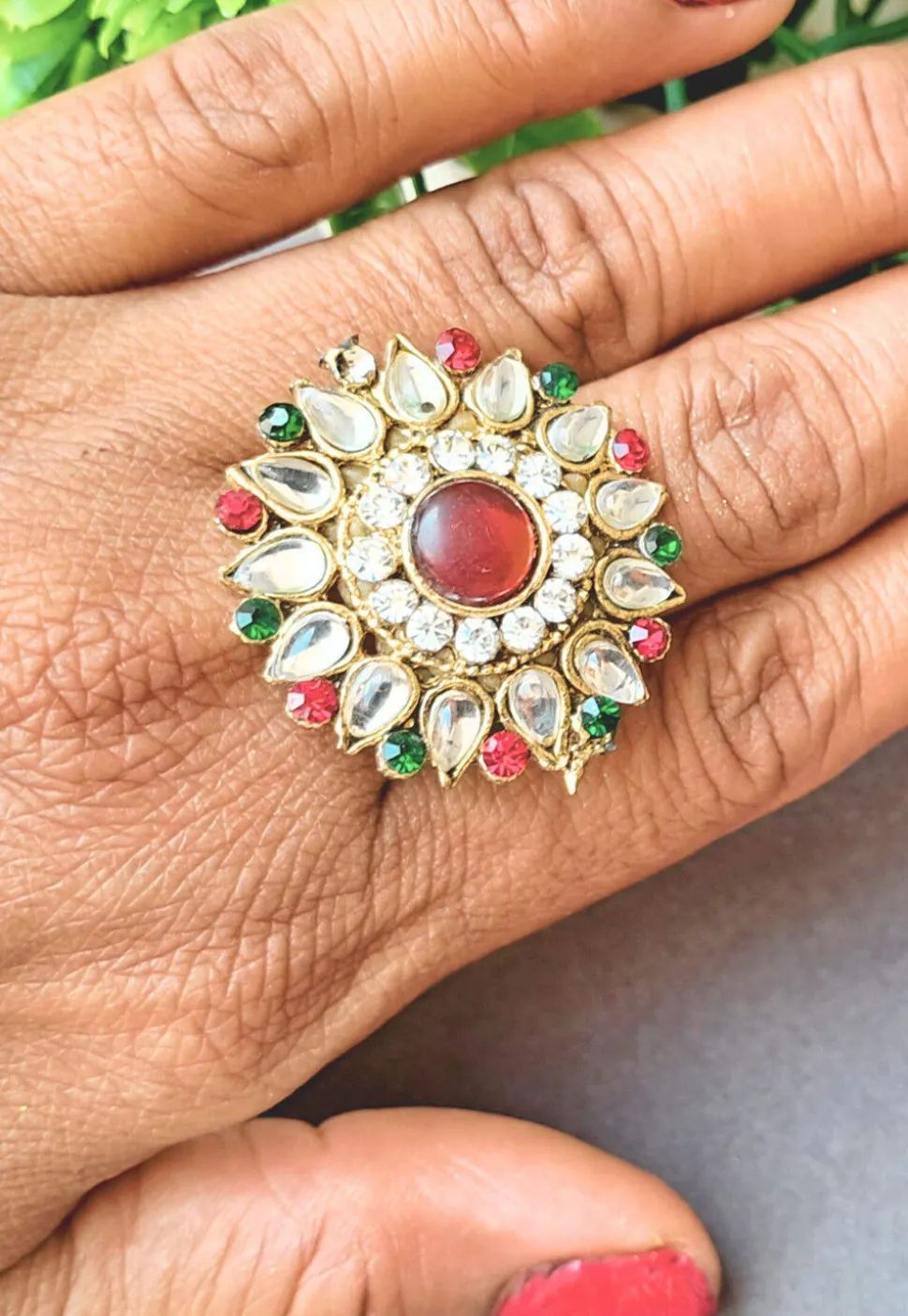 Stone Studded Adjustable Ring