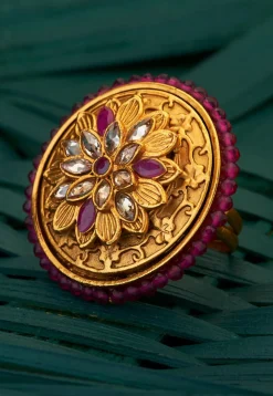 Stone Studded Adjustable Ring
