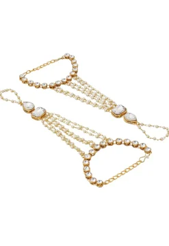 Stone Studded Adjustable Haath Phool Pair