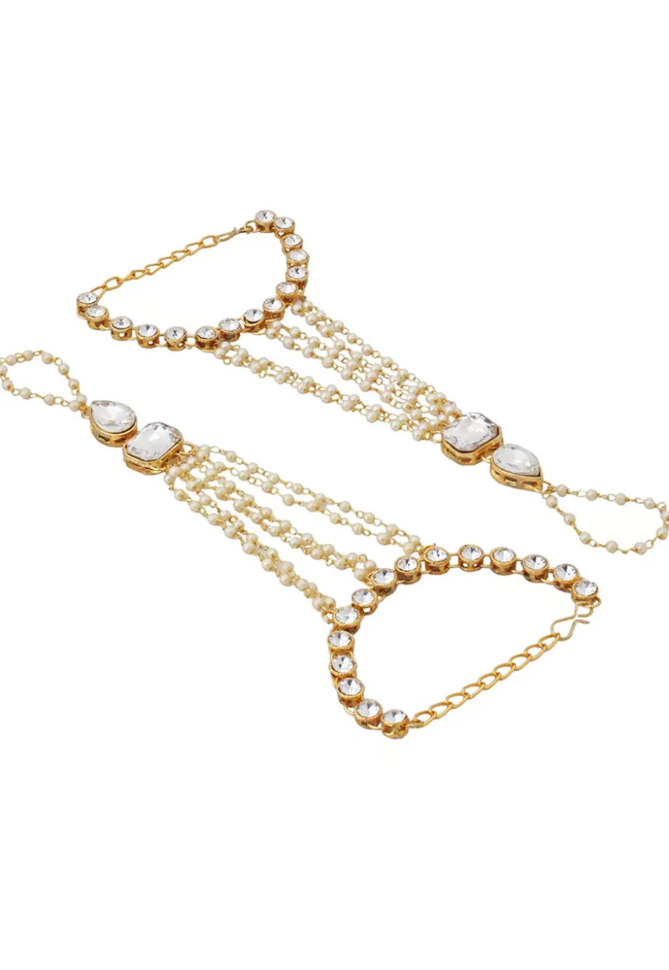 Stone Studded Adjustable Haath Phool Pair