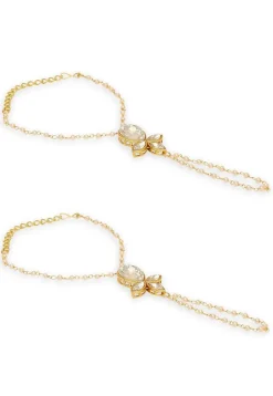 Stone Studded Adjustable Haath Phool Pair