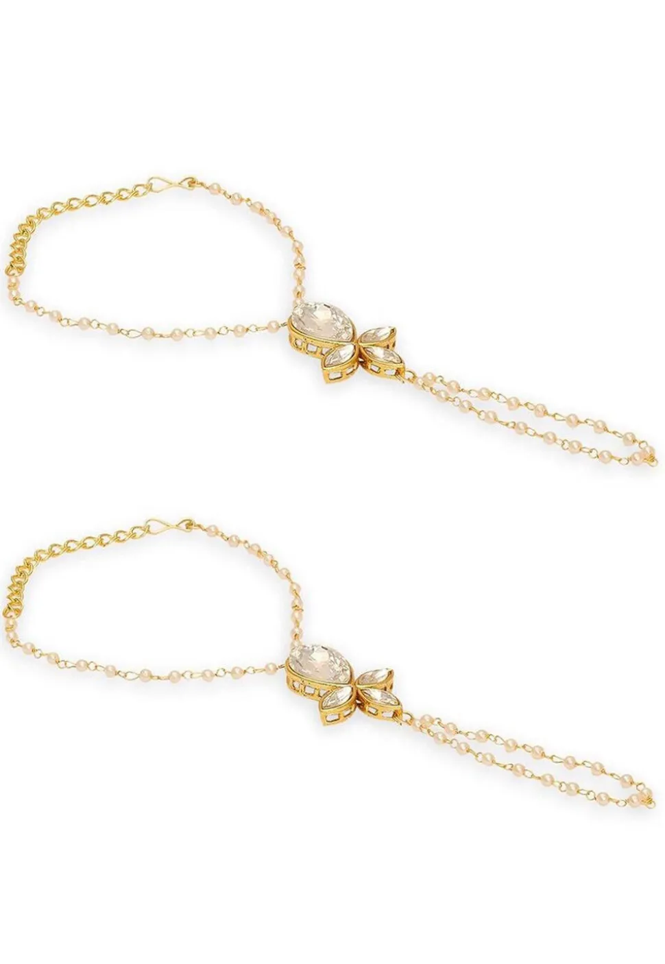 Stone Studded Adjustable Haath Phool Pair