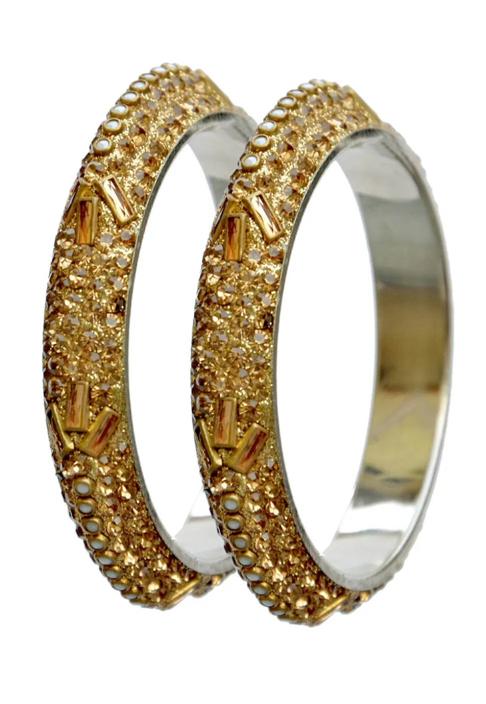 Stone Studded Bangle Pair