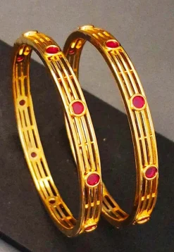 Stone Studded Bangle Pair