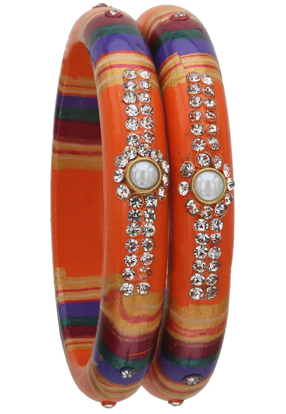 Stone Studded Bangle Pair