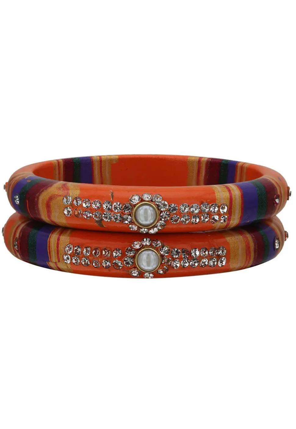 Stone Studded Bangle Pair
