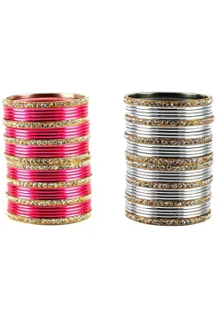 Stone Studded Bangle Set