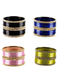 Stone Studded Bangle Set