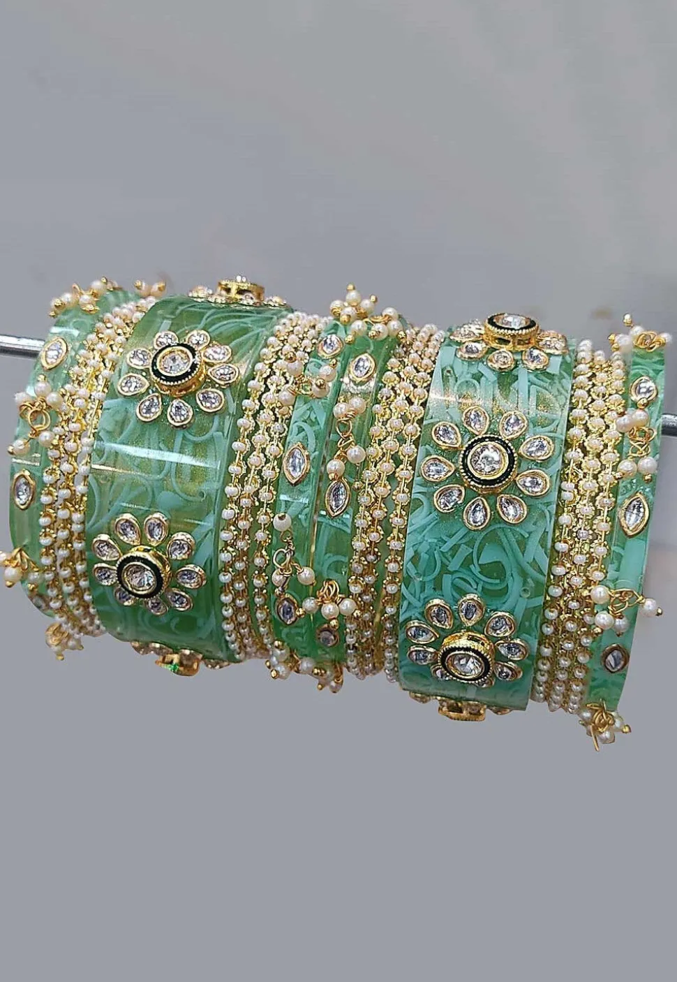Stone Studded Bangle Set