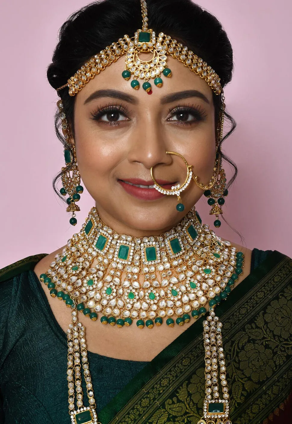 Stone Studded Bridal Set