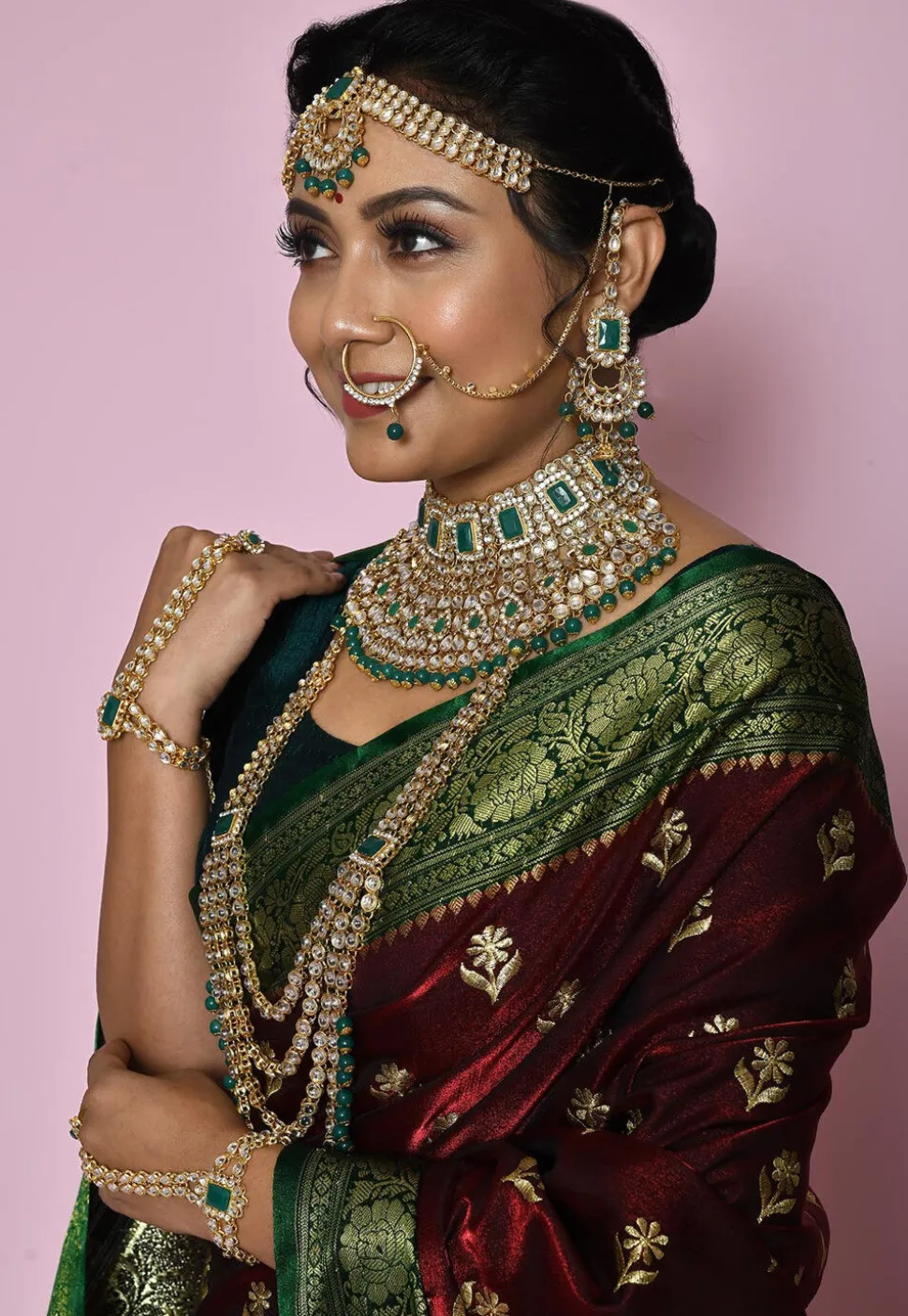 Stone Studded Bridal Set