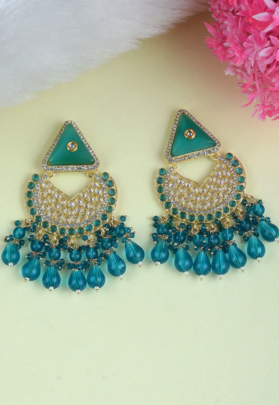 Stone Studded Chandbali Earrings
