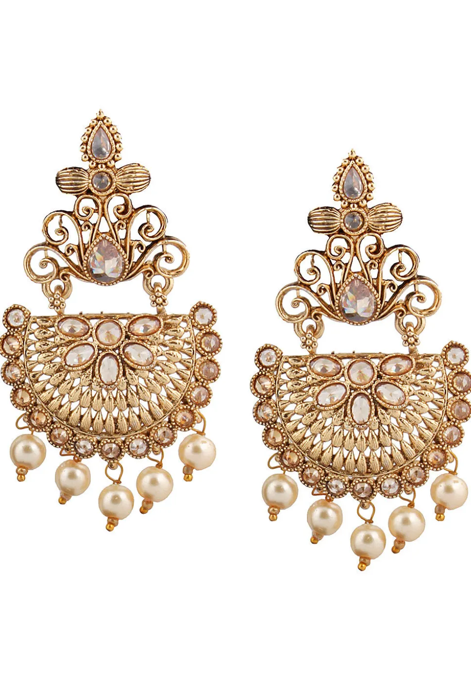 Stone Studded Chandbali Earrings