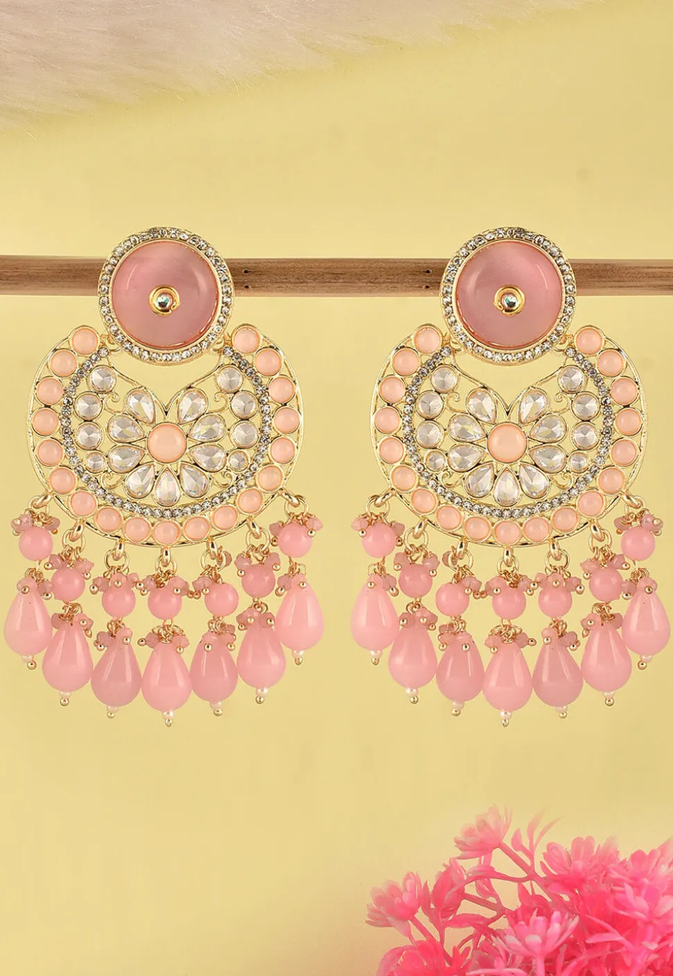 Stone Studded Chandbali Earrings