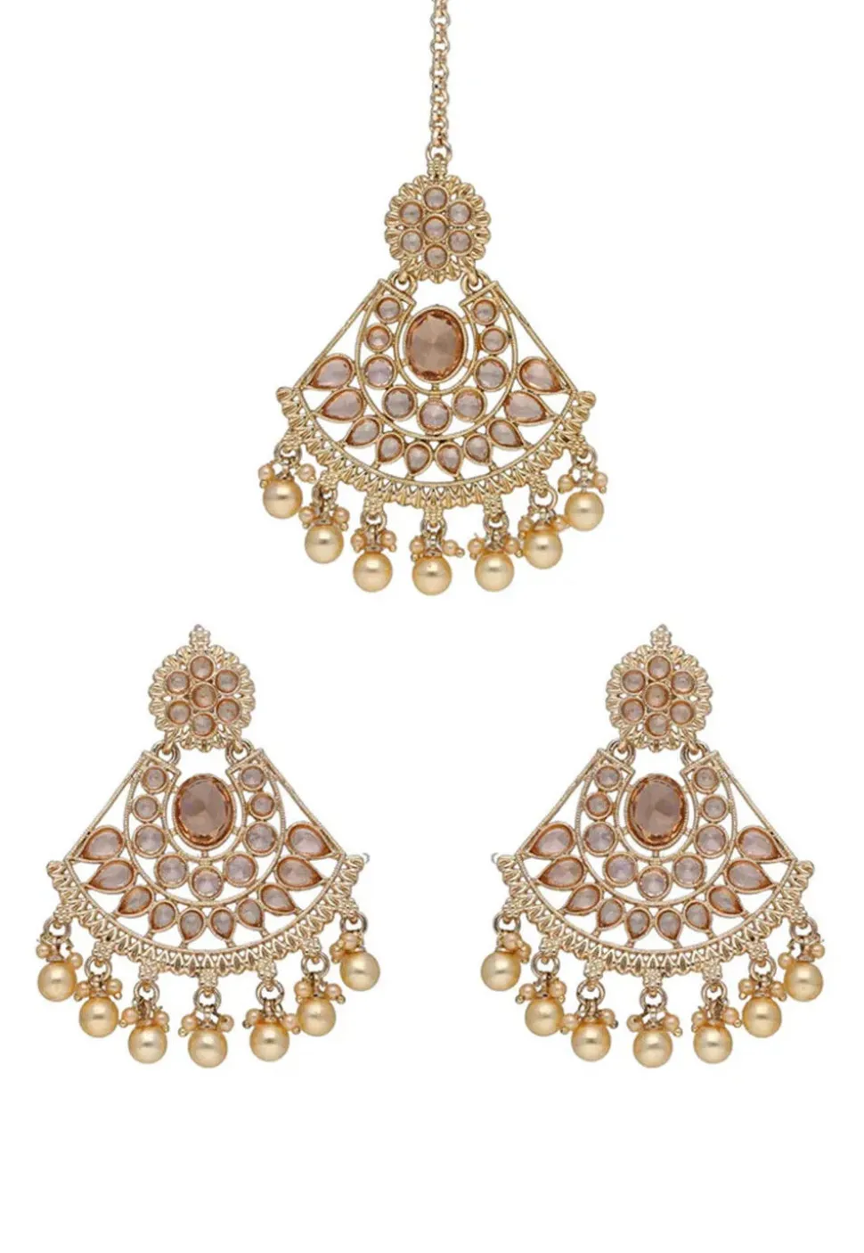 Stone Studded Chandbali Earrings