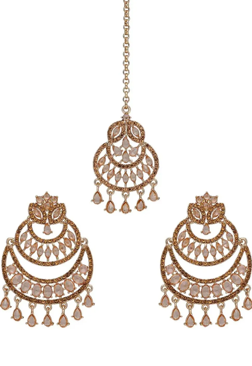 Stone Studded Chandbali Earrings